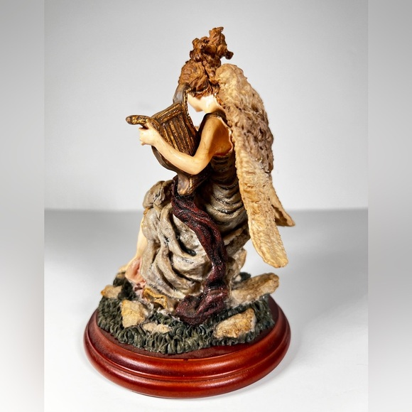 Angel with Child Figurine Playing Harp Collectible - Picture 6 of 10
